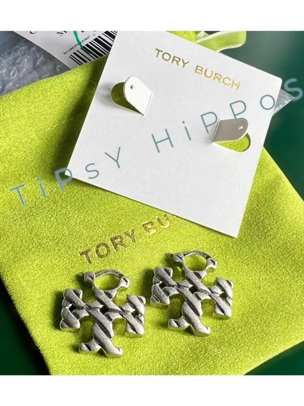 Stunning!!! TORY BURCH Icon Hidden Hoop Earrings